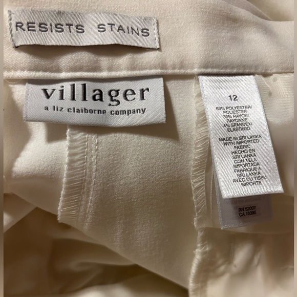 White trouser Pant sz 12 with pockets Villager Liz Claiborne **2 for 20** - Picture 4 of 6